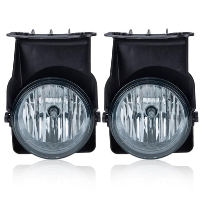G-PLUS Pickup Bumper Fog Lights Lamps Left and Right Compatible with 2003 2004 2005 2006 GMC Sierra 1500 GM2592154, GM2593154, GM2593128 Smoky Lens