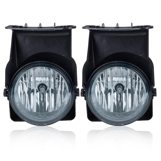 G-PLUS Pickup Bumper Fog Lights Lamps Left and Right Compatible with 2003 2004 2005 2006 GMC Sierra 1500 GM2592154, GM2593154, GM2593128 Smoky Lens