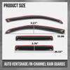 G-PLUS in-Channel Auto Vent Window Visor 4PCS Compatible with Honda Ridgeline 2017-2025 in-Channel Rain Guards Smoke