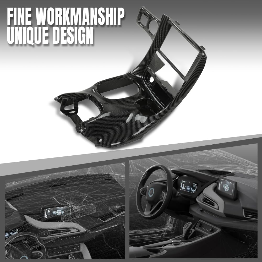 G-PLUS Double Din Radio Center Dash Bezel Kit, Compatible with Chevy Corvette C5 1997 1998 1999 2000 2001 2002 2003 2004 Carbon Fiber Black 10407815