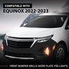 G-PLUS Front Upper + Lower Bumper Cover + Grills + Skid Plate + Fog Light + Tow Hook Compatible with Chevy Equinox 2022 2023 Front Bumper Cover Kit Grilles, Black