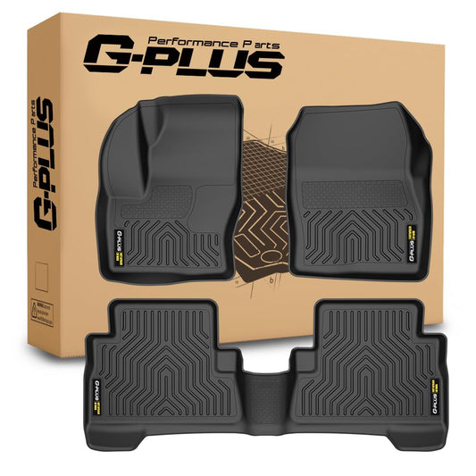 G-PLUS Floor Mats Compatible with Ford C-Max 2013-2018/Fit Ford Escape 2013-2019 TPE All Weather Custom Fit Heavy Duty 1st and 2nd Row Full Set Floor Liners