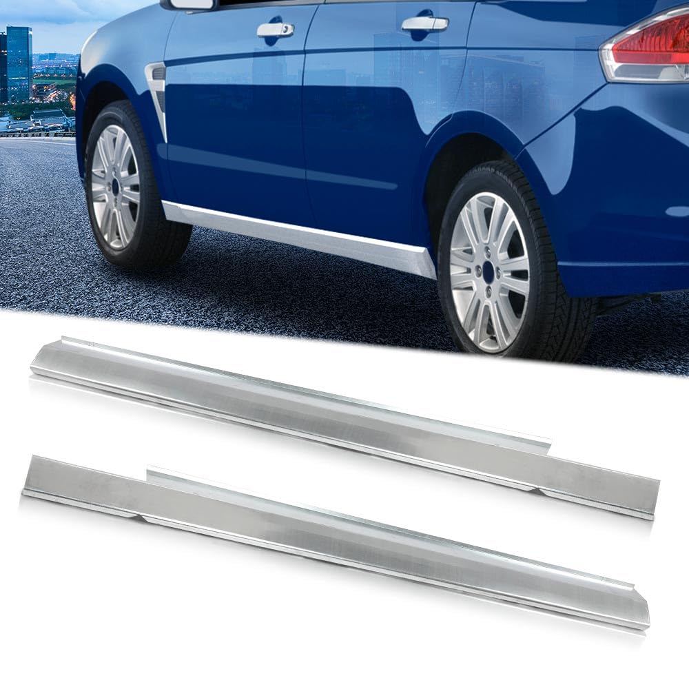 G-PLUS Slip-on Rocker Panel Left and Right Side Compatible with Ford Focus 4-Door 2008-2011 2450842E 0401140L 0401140R Sliver