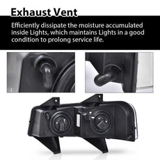 G-PLUS Headlights w/Bulbs for Chevy Express GMC Savana 1500 2500 3500 2003-2019 Clear Black Product Features