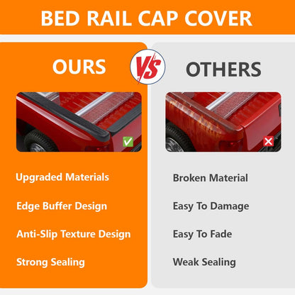 G-PLUS Bed Rail Caps 6'6" Compatible with Chevy Silverado 2007 2008 2009 2010 2011 2012 2013 Black Ultimate