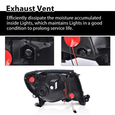 G-PLUS LED DRL Tube Halo Projector Headlights for Toyota Tacoma 2005-2011 Smoke Lens Black Housing Product Specifications