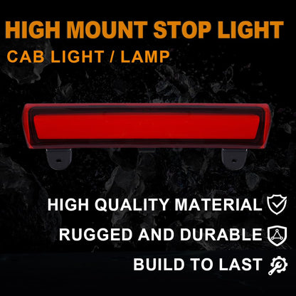 G-PLUS LED Third Brake Cargo Light Compatible With 2000-06 Chevy Suburban Tahoe GMC Yukon(ONLY For Liftgate Rear Doors),3RD Stop Tail Lamps (LED Strip Chrome Housing Red Lens)