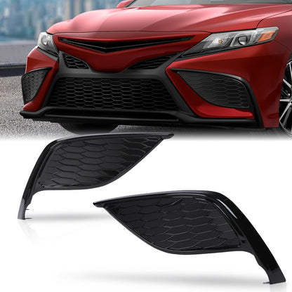 G-PLUS Front Bumper Fog Light Cover Lamp Frame 2Pcs Compatible with Toyota Camry SE XSE 2021 2022（Does NOT fit LE XLE model） 8148106240, 8148206200, TO1039243, TO1038243