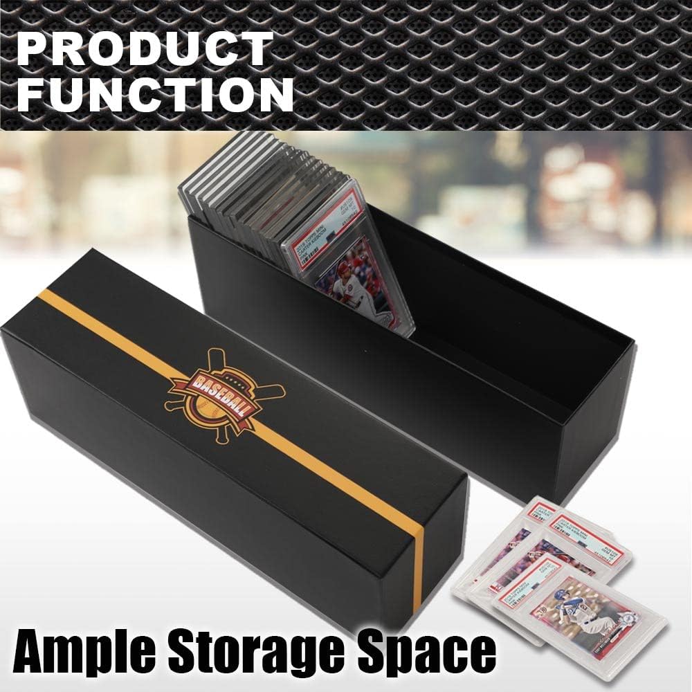 G-PLUS Graded Cards Holder Container Graded Card Storage Box Holds 50-55 Black Graded Card Box Graded Sports Card Storage Box