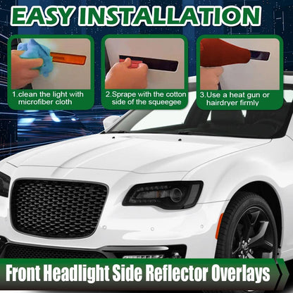 G-PLUS Front Headlight Side Precut Smoke Tint Compatible with 2011-2020 Chrysler 300 300C