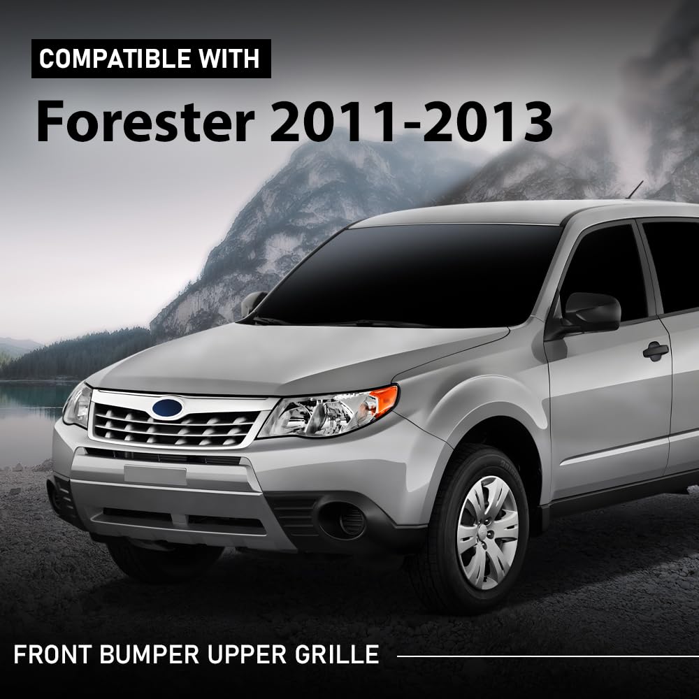 G-PLUS Front Bumper Upper Grille Grill Compatible with Subaru Forester 2011-2013 91121SC040