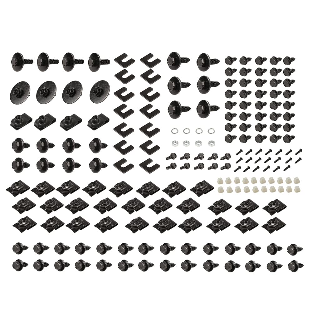 G-PLUS Fender Sheet Metal Bolt Kit Set Compatible with 1968-1972 Chevelle/El Camino 70-72 Monte Carlo 190Pcs Sheet Metal Bolt Hardware Kit Front End Fastener Kit