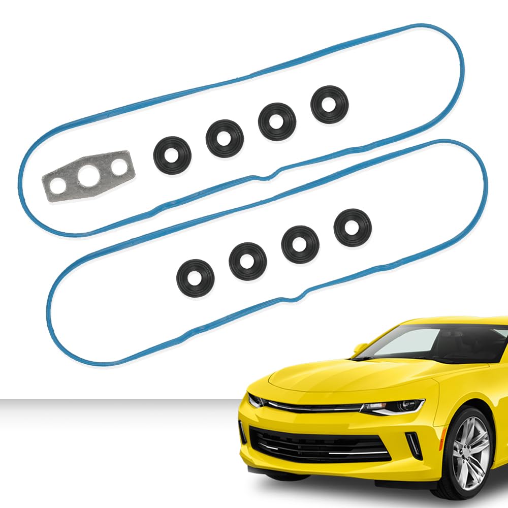 G-PLUS Valve Cover Gasket Set Compatible with 2002-2014 Cadillac Escalade/1999-2013 Chevy Silverado 4.8L 5.3L 6.0L 6.2L/2000-2014 Chevy Suburban Tahoe
