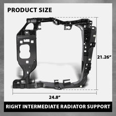 G-PLUS Right Radiator Support Assembly for Porsche Macan 2015-2018 Black Side View