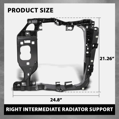 G-PLUS Front Right Side Intermediate Radiator Support Assembly w/ Bracket Compatible with Porsche Macan 2015-2018 95B805594 Direct OE Replacement Black