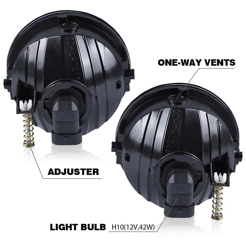 G-PLUS Front Fog Lights W/Bulb Pair Compatible with Ford F150 2006 2007 2008 2009 2010 AL3Z15200A, AL3Z15201A, FO2593220, FO2592220