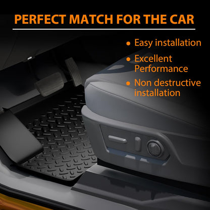 G-PLUS TPE Floor Mats Fit Ford E150 E250 E350 Econoline & Econoline Club Wagon 1997-2005 1st Row Truck Accessories Cargo Liners All Weather Protection 2PCS Black Alfombras para Carro