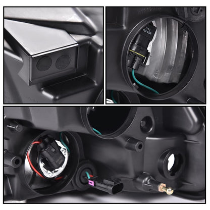 G-PLUS Headlights Assembly Compatible with Dodge Ram 1500 2500 3500 2009-2012 (New Body), Only Fit Factory Quad, Clear Lens Chrome Housing Clear Reflector, faros delanteros
