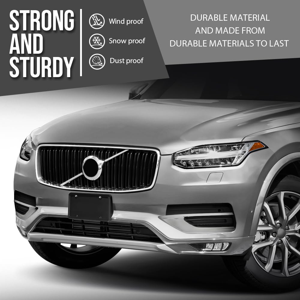 G-PLUS Bumper Fog Light Grille Grill Trim Front Left & Right Side Compatible with Volvo XC90 2020-2024 31663514, 31663515 Chrome Black