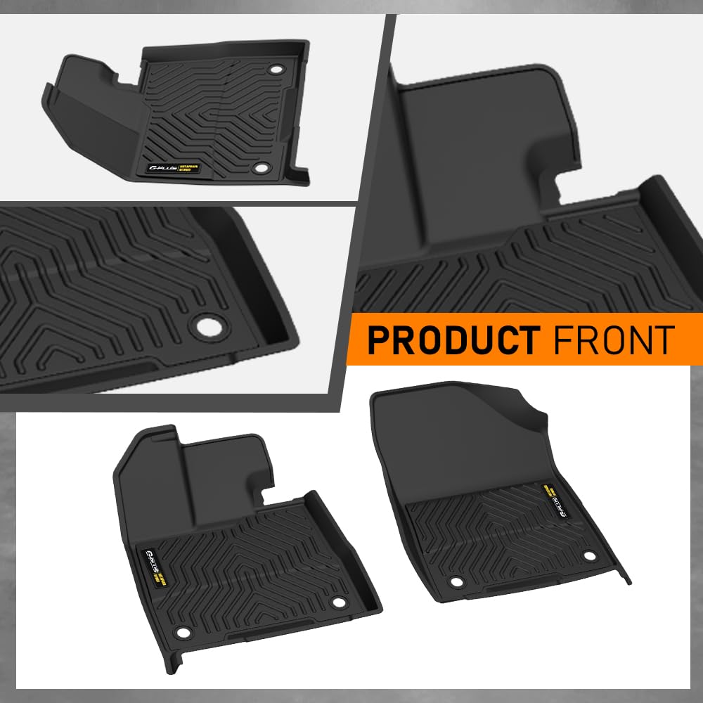 G-PLUS Floor Mats Compatible with Toyota Sienna 2021 2022 2023 2024 2025 (Only for 8 Seat) All Weather Custom Fit Protection TPE Floor Liners 1st & 2nd & 3rd Row Black