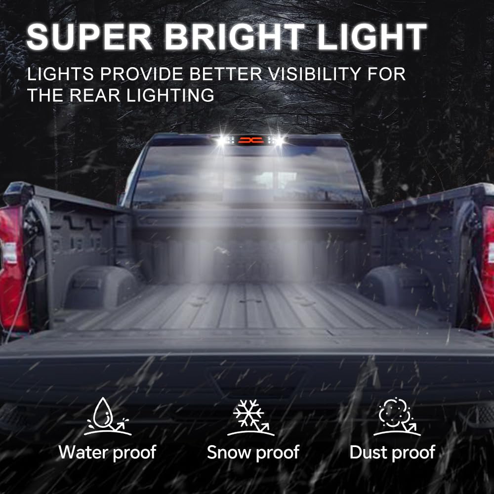 G-PLUS LED Third Brake Light Compatible with Dodge Ram 1500 2002-2008, Fit Dodge Ram 2500 3500 2003-2009 3rd Brake Cargo Light, Clear Lens Black Housing, 5072594AB