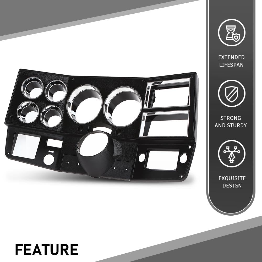 G-PLUS Truck Dash Bezel Panel with A/C Wiper Switch Hole Lower Cover Compatible with Chevy GMC Truck Blazer Suburban 1981-1983 Black 14023004
