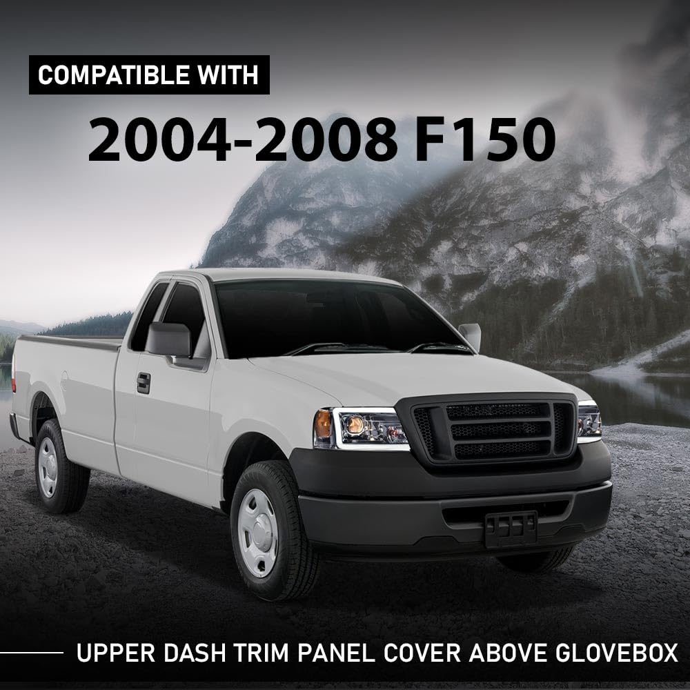 G-PLUS Dash Trim Panel Cover Right Passenger Upper Above Glovebox Gray Compatible with Ford F150 2004-2008
