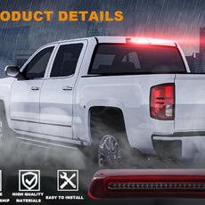 G-PLUS Rear LED Third Brake Light for Ford F150 2004-2008 Red Housing Clear Lens Side View