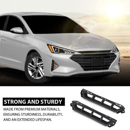G-PLUS Front Bumper Air Curtain Grille Grill Compatible with Hyundai Elantra 2019-2020 86562F2AA0, 86561F2AA0 ‎Black Left & Right Pair