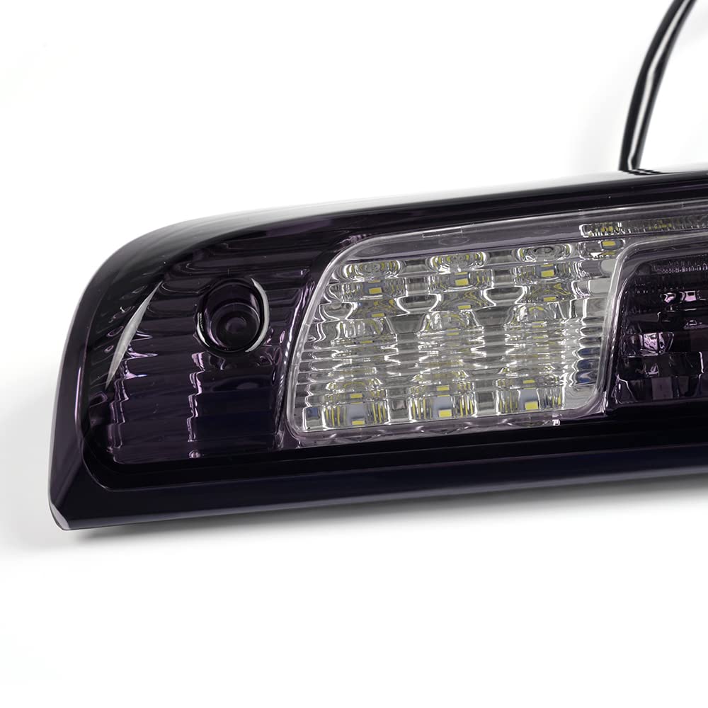 G-PLUS Rear LED Third Brake Light Compatible With 2014-2018 Chevy Silverado/GMC Sierra1500/2500HD/3500,3RD Cargo Led Tail Lamps Chrome Housing,Smoky Clear Lens
