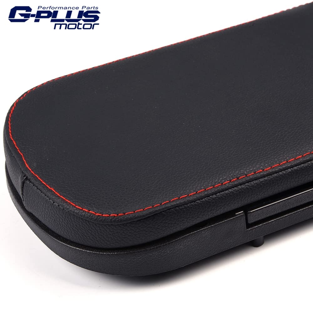 G-PLUS Open Arm Rest - Black PVC Leather w/Red Stitching Compatible with Toyota 86 /for Scion FR-S PZ435-10340-00 PZ4351034000