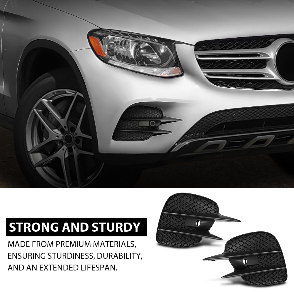 G-PLUS Fog Light Cover Outer Driver & Passenger Side Compatible with Benz C-Class W205 2015-2018 (for Base Sedan Only),Fit for Models Without AMG Styling Package, with Luxury Package 2538853500