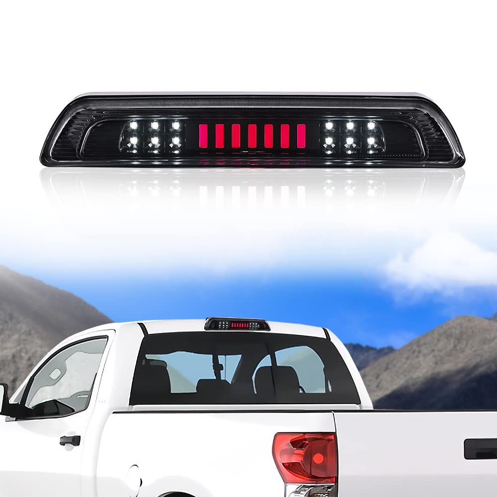 G-PLUS LED High Mount Stop Third 3rd Brake Light Compatible with Toyota Tundra 2007-2018 Rear Reverse Light 81570-0C050 White Lens Black Base(I-type)
