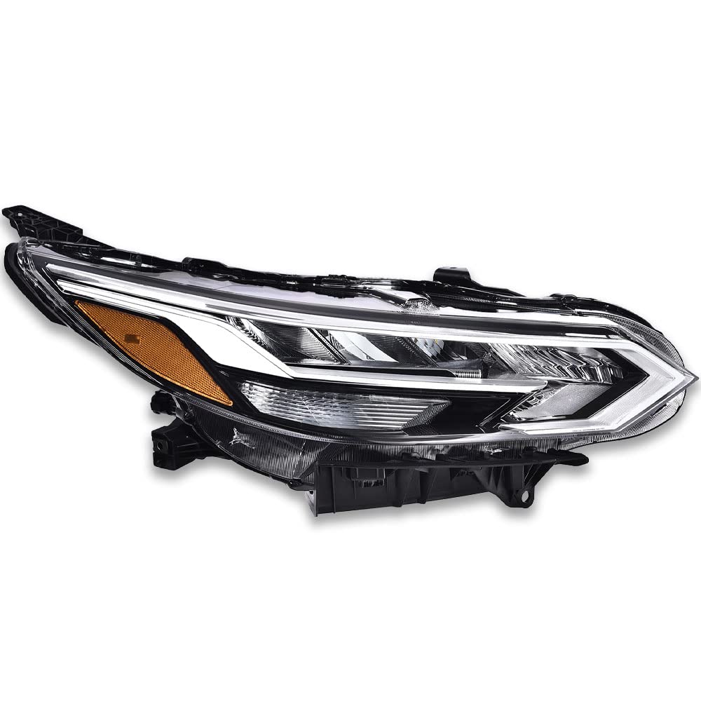 G-PLUS Headlights Assembly, Compatible with 2020-2021 Nissan Sentra Right Bumper Headlamp, Clear Lens Black Housing Amber ReflectorBumper Headlamps