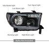 G-PLUS LED DRL Headlights Compatible with Toyota Tundra 2007-2013,Fit2008-2017 Toyota Sequoia Headlamps Assembly Clear Lens Black Housing Clear Reflector Left & Right,faros delanteros