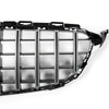 Front Bumper Upper Grille Compatible with C Class C200 C250 C300 C350 W205 2015 2016 2017 2018 AMG GT R Style Chrome Black Hood Grill (Without Camera Hole)