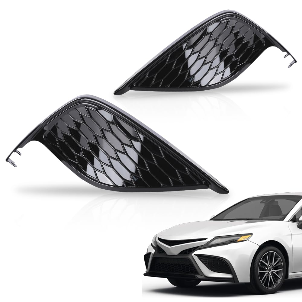 G-PLUS Front Bumper Fog Light Cover Lamp Frame 2Pcs Compatible with Toyota Camry SE XSE 2021 2022（Does NOT fit LE XLE model） 8148106240, 8148206200, TO1039243, TO1038243