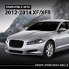 G-PLUS Front Center Upper Mesh Grille W/Emblem Compatible with Jaguar XF XFR 2012-2015 Gloss Black Grill