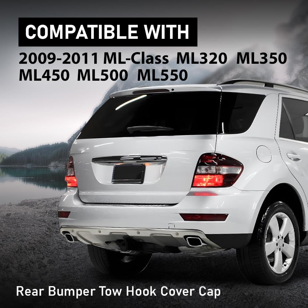 G-PLUS Rear Bumper Tow Hook Cover Cap Compatible with Benz ML-Class ML320 ML350 ML450 ML500 ML550 2009-2011 1648853223