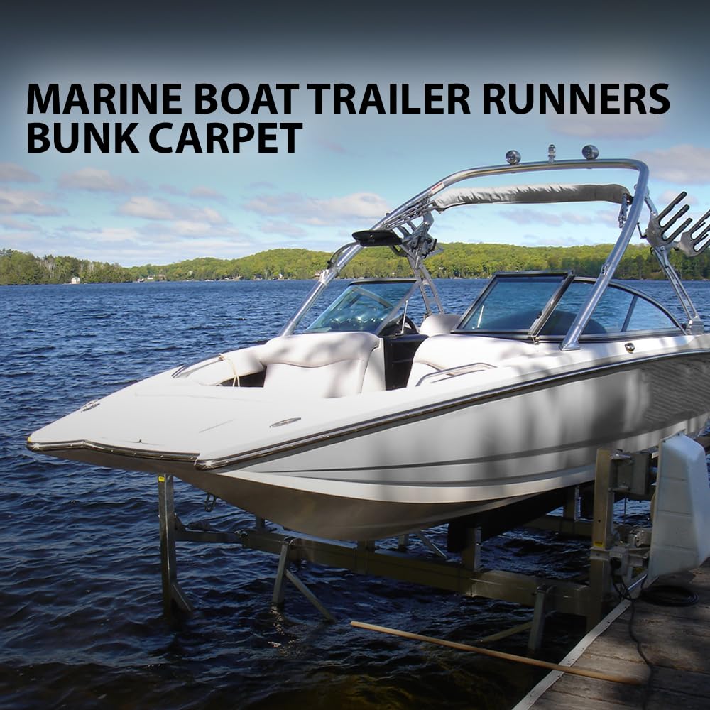 G-PLUS 9" x 50' Outdoor Ribbed Marine Carpet, Boat Trailer Bunk Carpet, Fit Boat Trailer Bunks Runner Docks Black