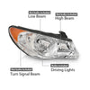G-PLUS Headlights Assembly,Compatible with Hyundai Elantra 2007-2010 Bumper Headlamps w/o Bulb,Left & Right faros delanteros Clear Lens Chrome Housing Amber Reflector