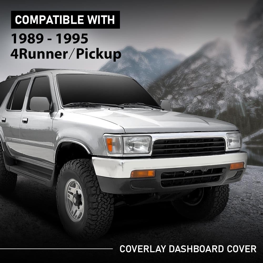 G-PLUS TPE Dashboard Dash Cover Compatible with Toyota 4Runner Pickup 1989-1995 Black