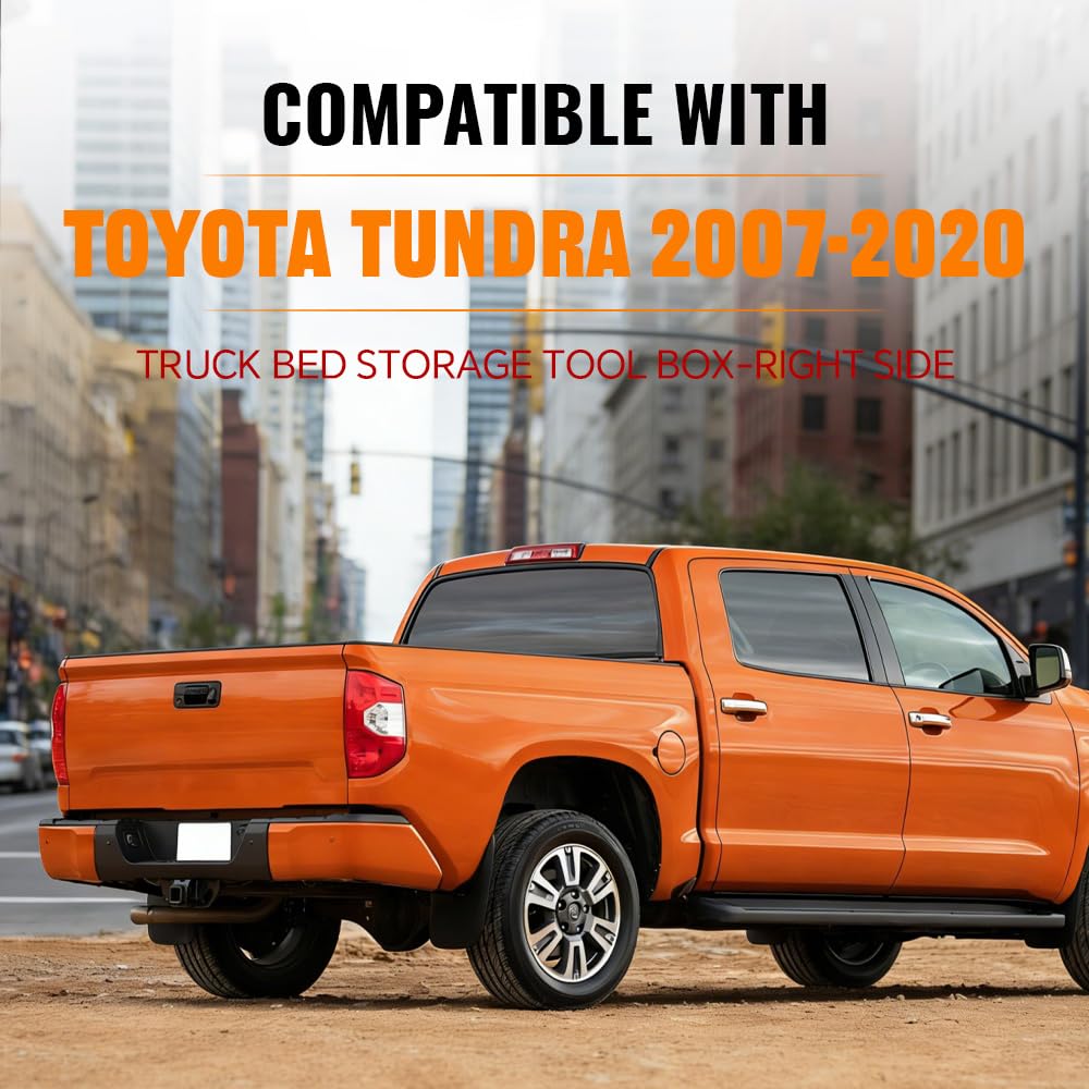 G-PLUS Rear Right Truck Bed Storage Box Toolbox Compatible with Toyota Tundra 2007-2020 Right Passenger Side Truck Bed Box
