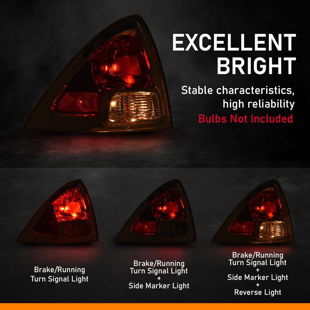 G-PLUS Tail Light Left Side Compatible with Ford Fusion (submodel: S, SE, SEL) 2006-2009 Clear & Red Lens FO2818123C, 6E5Z13405B Faros Traseros Luces TraserasAssembly