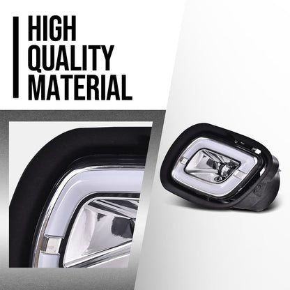 G-PLUS LED Fog Lights Compatible with Freightliner Cascadia 2008-2017 (For Models Without Daytime Running Lights) LH & RH LED Fog Lamps White Light Clear Lens Chrome Housing