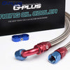 30 Row AN10-10AN Universal Aluminum Engine Transmission Oil Cooler Kit + Oil Filter Relocation Kit Silver