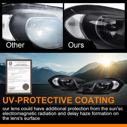 G-PLUS LED Headlights Assembly Fit Chevy Monte Carlo 2006 2007/Chevy Impala 2006-2013/Chevy Impala Limited 2014-2016 DRL Corner Headlamps Smoky Lens Black Housing Clear Reflector,faros delanteros