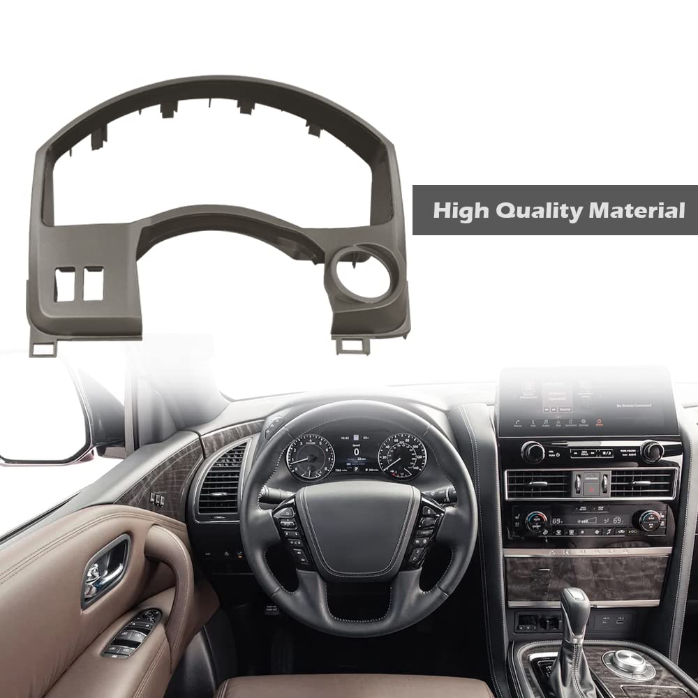 G-PLUS Dash Panel Gauge Cover Bezel Trim Gray Compatible with Nissan Titan/Armada 2004-2006 68240-7S000, 682407S000