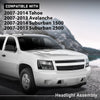 G-PLUS LED Headlights Assembly Front Headlamps Fit Chevy Tahoe Suburban 1500 2007-2014,Fit Chevy Avalanche Suburban 2500 2007-2013 Clear Lens Black Housing Clear Reflector,faros delanteros