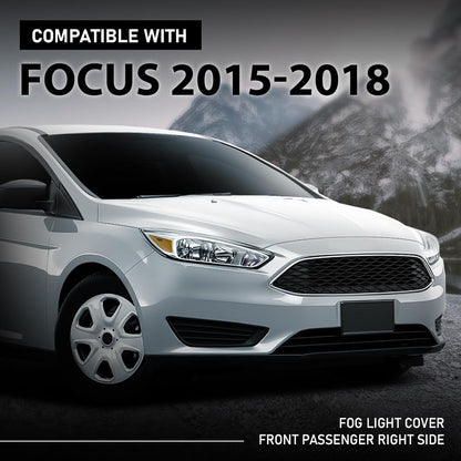G-PLUS Front Right Fog Light Cover, Compatible with Ford Focus S 2015-2017/ Focus SE 2018, Passenger Side, F1EZ17B814A, FO1039150